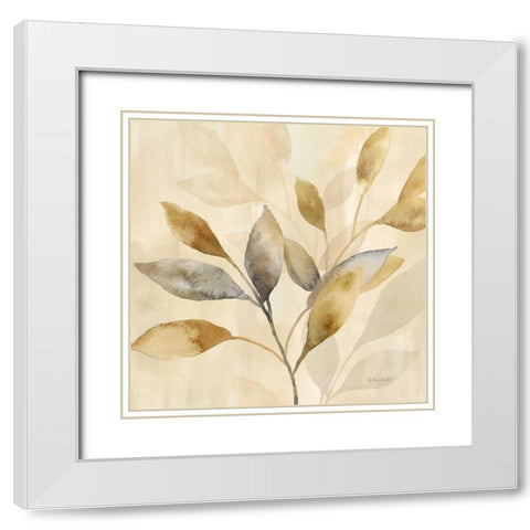 Majestic Leaves I White Modern Wood Framed Art Print with Double Matting by Coulter, Cynthia