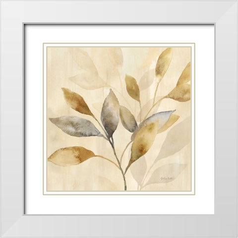 Majestic Leaves I White Modern Wood Framed Art Print with Double Matting by Coulter, Cynthia
