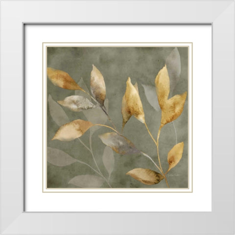 Majestic Leaves II White Modern Wood Framed Art Print with Double Matting by Coulter, Cynthia