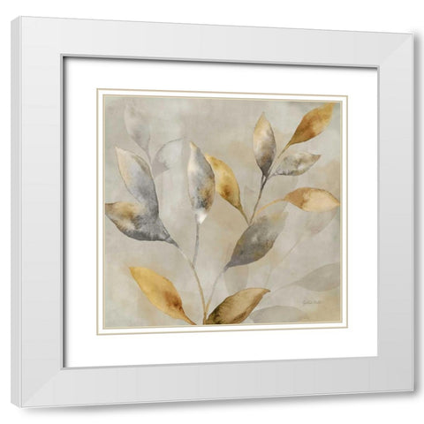 Majestic Leaves III White Modern Wood Framed Art Print with Double Matting by Coulter, Cynthia