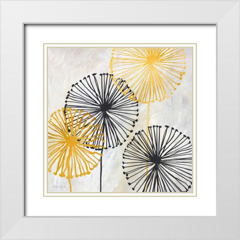Dandelion Design I White Modern Wood Framed Art Print with Double Matting by Dundon, Caitlin