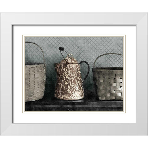 Farmhouse White Modern Wood Framed Art Print with Double Matting by Romita, Denise