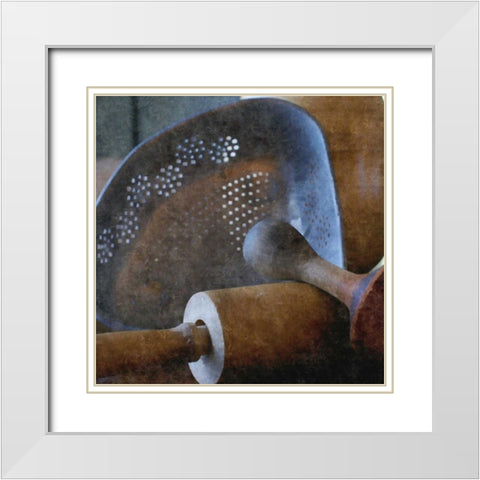 Rustic Kitchen I White Modern Wood Framed Art Print with Double Matting by Romita, Denise