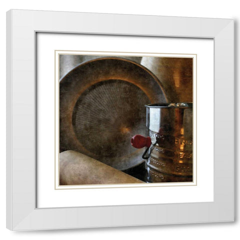 Rustic Kitchen II White Modern Wood Framed Art Print with Double Matting by Romita, Denise