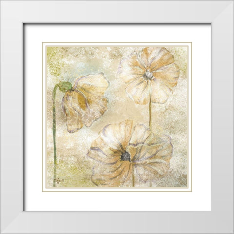 Poppy Passion Neutral II White Modern Wood Framed Art Print with Double Matting by Lyon, Rebecca