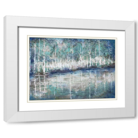 Aspen Pond White Modern Wood Framed Art Print with Double Matting by Tre Sorelle Studios