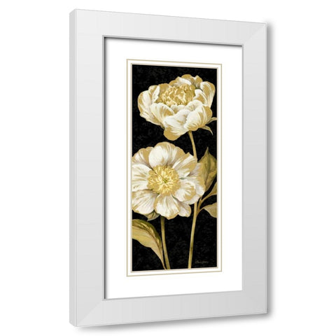 Touch of Gold on black Panel I White Modern Wood Framed Art Print with Double Matting by Gladding, Pamela