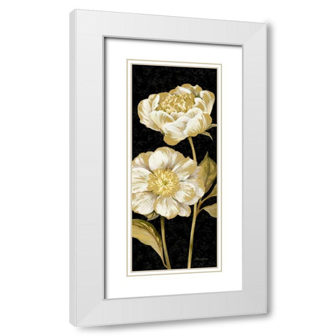 Touch of Gold on black Panel II White Modern Wood Framed Art Print with Double Matting by Gladding, Pamela