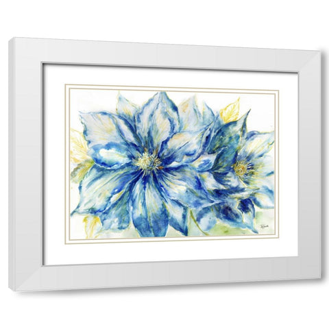 Indigo Splash Landscape White Modern Wood Framed Art Print with Double Matting by Tre Sorelle Studios