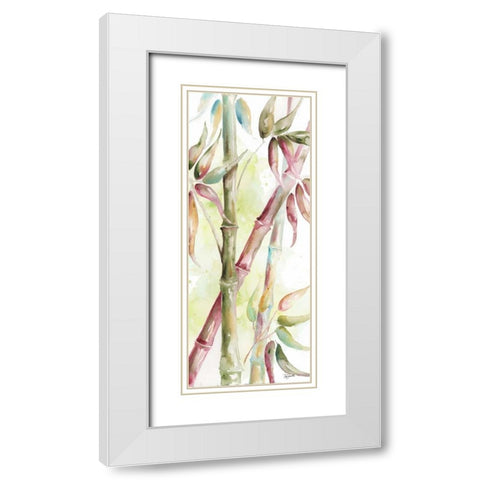 Marsala Bamboo Panel II   White Modern Wood Framed Art Print with Double Matting by Tre Sorelle Studios