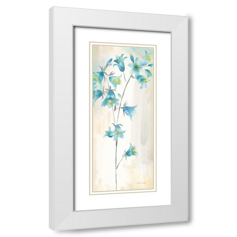 Watercolor Bluebells Panel I  White Modern Wood Framed Art Print with Double Matting by Coulter, Cynthia