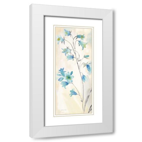 Watercolor Bluebells Panel II White Modern Wood Framed Art Print with Double Matting by Coulter, Cynthia