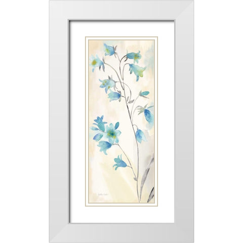 Watercolor Bluebells Panel II White Modern Wood Framed Art Print with Double Matting by Coulter, Cynthia