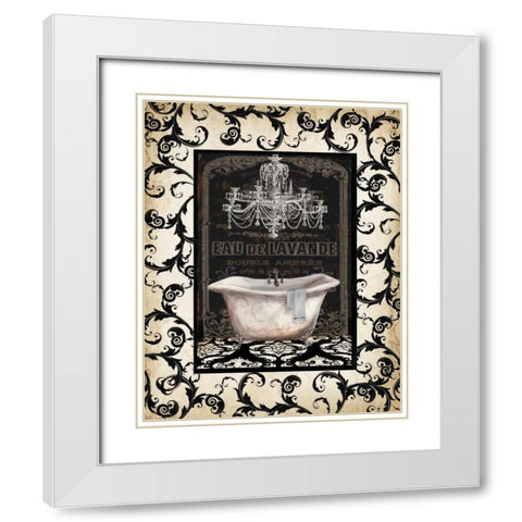 Midnight Bath with border I  White Modern Wood Framed Art Print with Double Matting by Tre Sorelle Studios