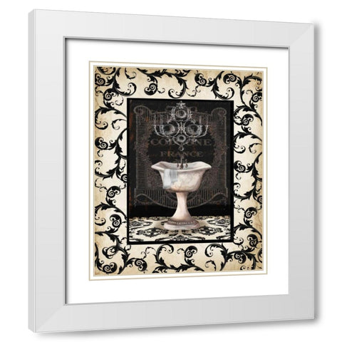 Midnight Bath with border II  White Modern Wood Framed Art Print with Double Matting by Tre Sorelle Studios