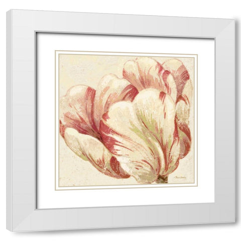 Floral Fresco II  White Modern Wood Framed Art Print with Double Matting by Gladding, Pamela