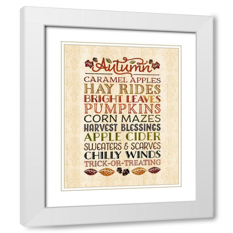 Signs of Autumn White Modern Wood Framed Art Print with Double Matting by Noonday Designs