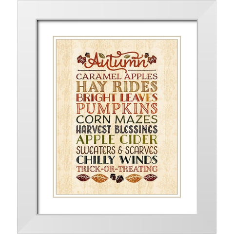 Signs of Autumn White Modern Wood Framed Art Print with Double Matting by Noonday Designs