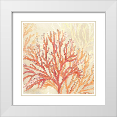 Coral Reef Cream I White Modern Wood Framed Art Print with Double Matting by Coulter, Cynthia