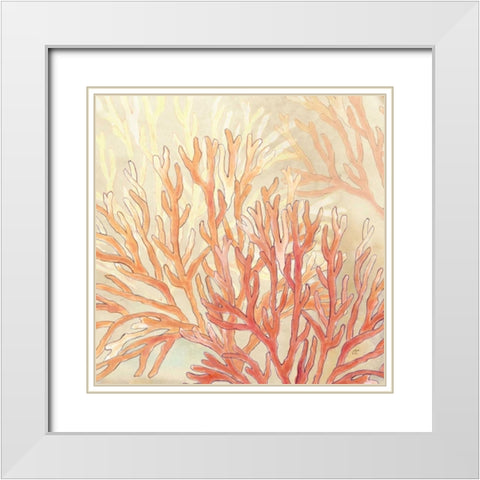 Coral Reef Cream II   White Modern Wood Framed Art Print with Double Matting by Coulter, Cynthia