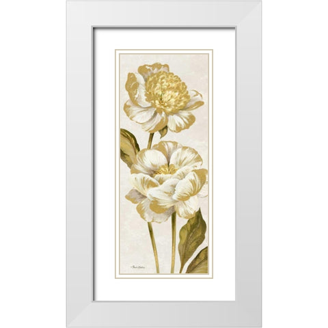 Touch of Gold Panel Cream I White Modern Wood Framed Art Print with Double Matting by Gladding, Pamela