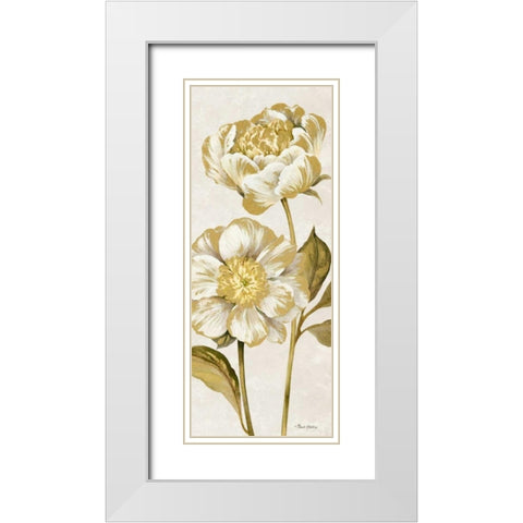 Touch of Gold Panel Cream II White Modern Wood Framed Art Print with Double Matting by Gladding, Pamela