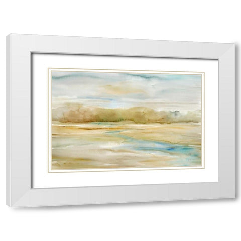 Watercolor Landscape Neutral White Modern Wood Framed Art Print with Double Matting by Coulter, Cynthia