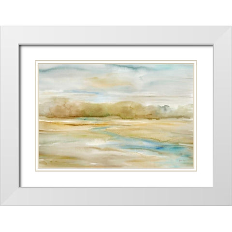 Watercolor Landscape Neutral White Modern Wood Framed Art Print with Double Matting by Coulter, Cynthia