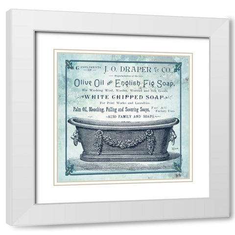 Old Fashioned Bath I    White Modern Wood Framed Art Print with Double Matting by Tre Sorelle Studios