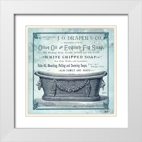 Old Fashioned Bath I    White Modern Wood Framed Art Print with Double Matting by Tre Sorelle Studios