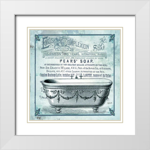 Old Fashioned Bath II    White Modern Wood Framed Art Print with Double Matting by Tre Sorelle Studios