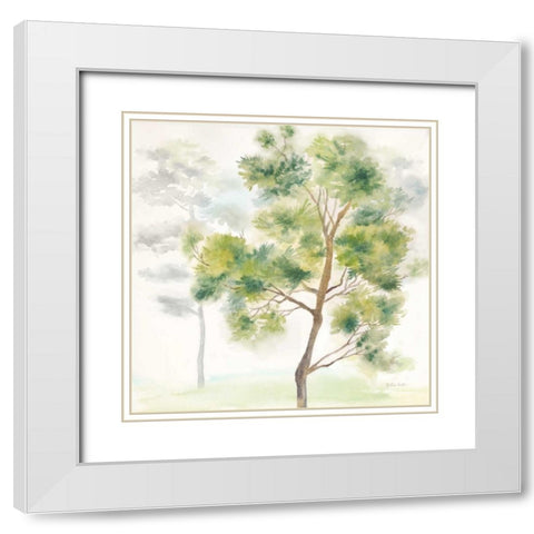Woodland Trees III  White Modern Wood Framed Art Print with Double Matting by Coulter, Cynthia