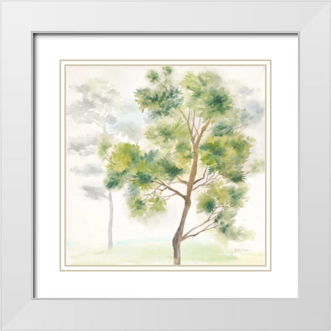Woodland Trees III  White Modern Wood Framed Art Print with Double Matting by Coulter, Cynthia