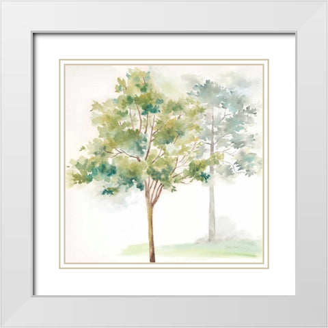Woodland Trees IV   White Modern Wood Framed Art Print with Double Matting by Coulter, Cynthia