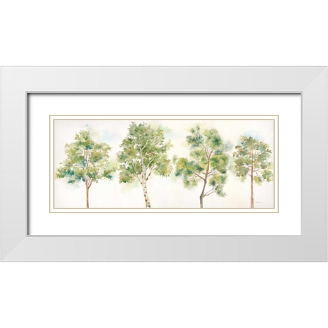 Woodland Trees Panel Landscape White Modern Wood Framed Art Print with Double Matting by Coulter, Cynthia