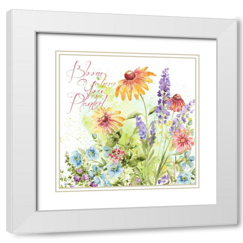 Blossom Meadow I    White Modern Wood Framed Art Print with Double Matting by Tre Sorelle Studios