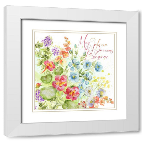 Blossom Meadow II   White Modern Wood Framed Art Print with Double Matting by Tre Sorelle Studios