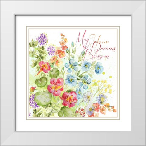 Blossom Meadow II   White Modern Wood Framed Art Print with Double Matting by Tre Sorelle Studios