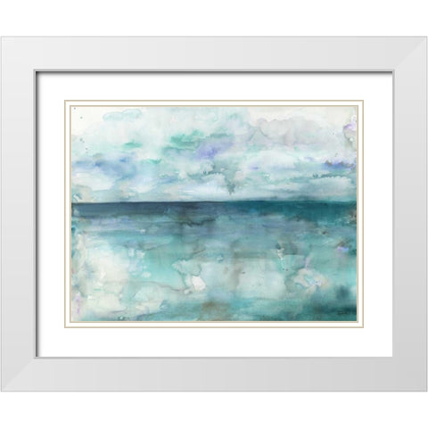 Ocean Blues Landscape White Modern Wood Framed Art Print with Double Matting by Tre Sorelle Studios