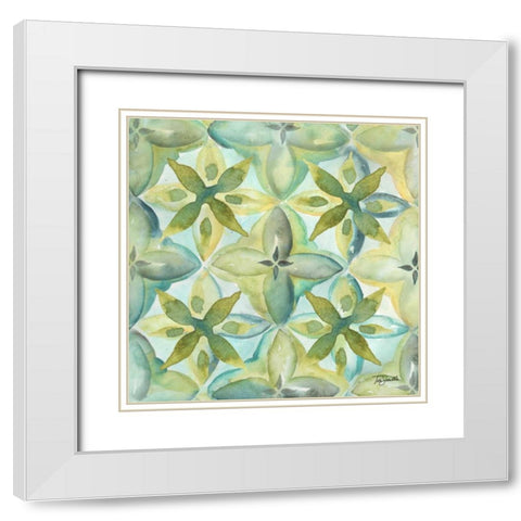 Watercolor Arabesque I  White Modern Wood Framed Art Print with Double Matting by Tre Sorelle Studios