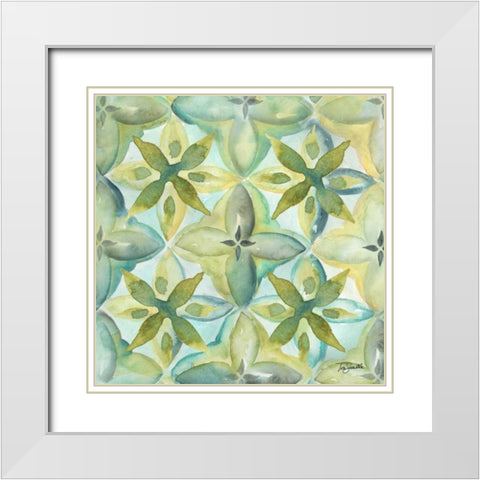 Watercolor Arabesque I  White Modern Wood Framed Art Print with Double Matting by Tre Sorelle Studios