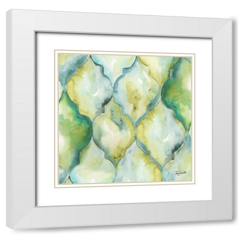 Watercolor Arabesque II White Modern Wood Framed Art Print with Double Matting by Tre Sorelle Studios