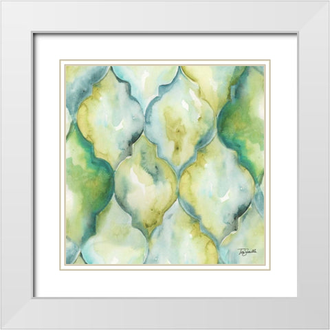 Watercolor Arabesque II White Modern Wood Framed Art Print with Double Matting by Tre Sorelle Studios