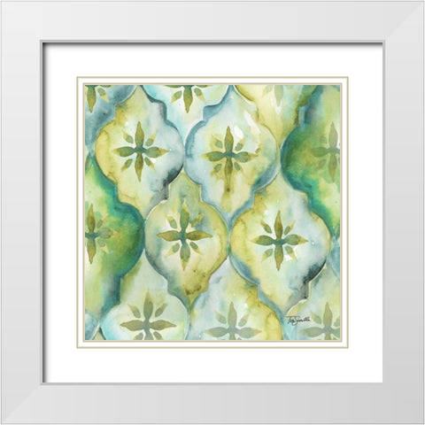 Watercolor Arabesque III  White Modern Wood Framed Art Print with Double Matting by Tre Sorelle Studios