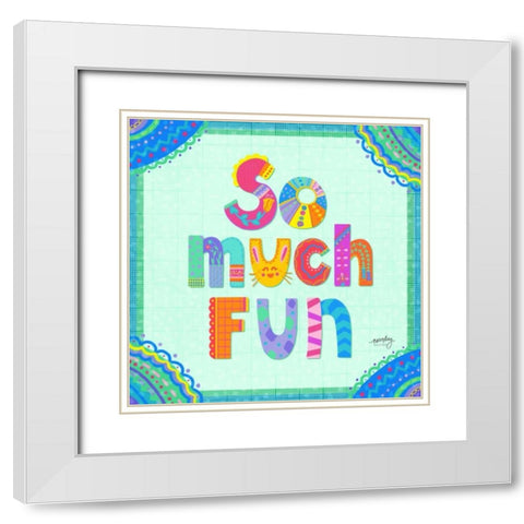 Happy Day Trio III  White Modern Wood Framed Art Print with Double Matting by Noonday Design