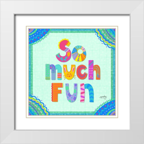 Happy Day Trio III  White Modern Wood Framed Art Print with Double Matting by Noonday Design