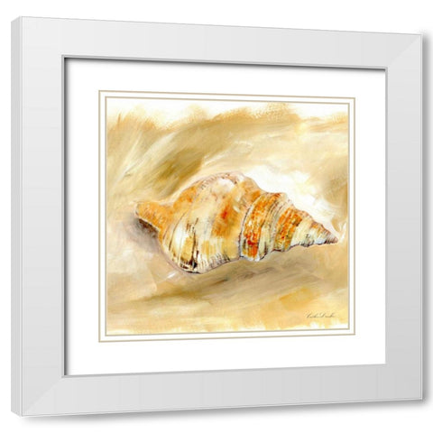 Painted Seashells IV  White Modern Wood Framed Art Print with Double Matting by Dundon, Caitlin