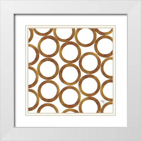 Golden Opportunity I  White Modern Wood Framed Art Print with Double Matting by Nancy Green Design