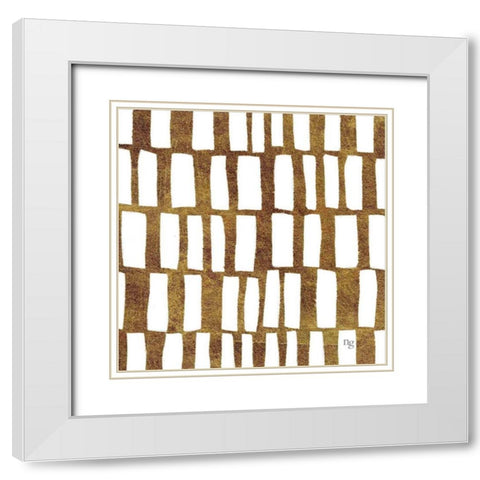Golden Opportunity II  White Modern Wood Framed Art Print with Double Matting by Nancy Green Design