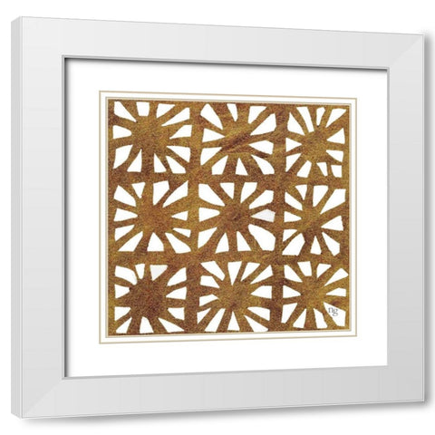 Golden Opportunity III  White Modern Wood Framed Art Print with Double Matting by Nancy Green Design